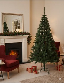 Resim 210 Cm Yılbaşı Çam Ağacı 580 Dal Demir Ayaklı Lüks Dökülmeyen İthal Ağaç Diğer 