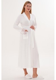 Resim Mecit Pijama Mecit 6331 Ekru Sabahlıklı Lohusa Gecelik Takım 