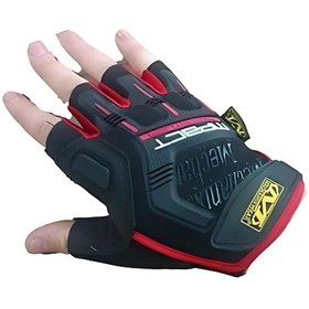 Resim Mechanix Yarım Parmak Eldiven- Taktik Destekli Kadın&erkek Unisex Eldiven Xl-kırmızı Kırmızı 