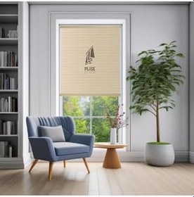 Resim Krem Plise Perde (Yapıştırmalı) (60G x 150Y cm) 