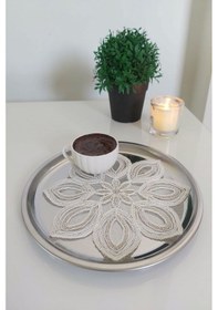 Resim 6 Adet Daisy Krem & Gold Fransız Tarzı Modern Bardak Altlığı & Ko 