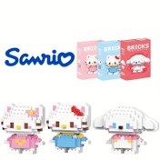 Resim 3 Adet Sanrio Yapay Yeşim Köpek Temalı Mavi ve Pembe İnceleme Bloklar - Zarif Karakter Tema Mini Tuğlalar. DIY Yaratıcı Birleştirme, El Yapımı Dekor Malzemeleri Oda Süsü Veya Hediye Doğum Günü Partisi Model Montaj Hayvan, İçin Harika Fikirler Eğlenceli Tasarım, Kaliteli Taşlar Detaylı İşçilik Dekorativ Brik 