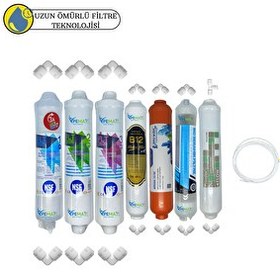 Resim Pemax Water Solutions Kapalı Kasa Su Arıtma Uygun Sertifikalı 7'li Mebransız purefer-B12 Alkali-Mineral-Detox Set 