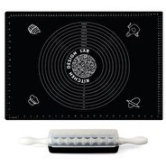 Resim Kitchen Design Lab 45x65 CM Silikon Hamur Açma Matı Ve 9 Bıçaklı Mantımatik 2'li Set Siyah 