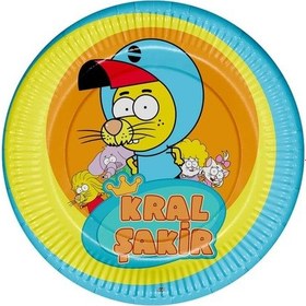 Resim Kral Şakir. 23 Cm. Karton Tabak. 8 Adet 