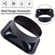 Resim Sunshine022 125mm Abs Siyah Duvar Flanş Bağlantısı 100 300mm Menzil Mutfak Havalandırma Hvac 