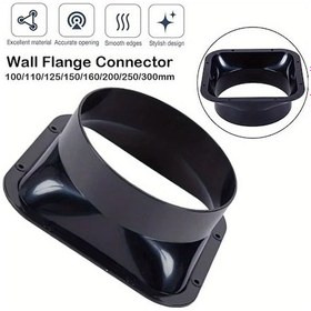 Resim Sunshine022 125mm Abs Siyah Duvar Flanş Bağlantısı 100 300mm Menzil Mutfak Havalandırma Hvac 
