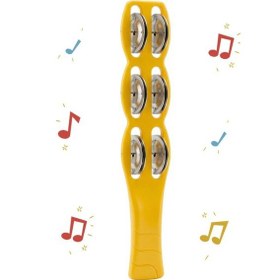 Resim Temel Plastik Çubuk Tef 6 Zilli Sarı 26 Cm 