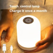 Resim 1 adet modern LED dokunmatik masa lambası, kablosuz yatak odası başucu lambası, USB şarjlı, kademesiz karartma, ayarlanabilir renk sıcaklığı, tezgah üstü gece lambası, üç renkli ışık aile için uygun, yatak odası, oturma odası dekorasyonu, çalışma okuma, çadır aydınlatması, parti atmosferi, Noel, Cadılar Bayramı, Sevgililer Günü hediyesi, dizüstü bilgisayarlarla uyumlu USB ışıklar, USB arayüz elektronik ışıklar, bilgisayar aksesuarları, USB cihazları 