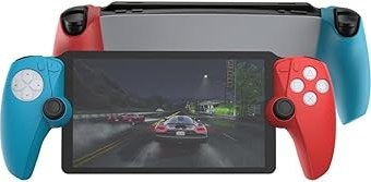 Resim Playstation Portal Uzaktan Oynatıcı için Uyumlu Silikon Kılıf Kapak, Denetleyici Kol Koruyucu Kapak Darbeye Dayanıklı Çizilmez Kavrama Kılıfı PS5 Portal için (Kırmızı ve Mavi) 