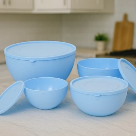 Resim Melkan Home Kapaklı 4’lü Kase Seti – Erzak Saklama Kabı - Hava Geçirmez, Bpa Içermez, Çok Amaçlı Saklama Kapları 