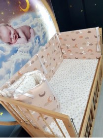 Resim bebek_iklimi 60x120 Bebek Beşik Korumalık Seti Ay Desen 4 Parça 