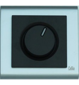 Resim Makel Cellia Dimmer Siyah Kapak Mat Krom Çerçeve 