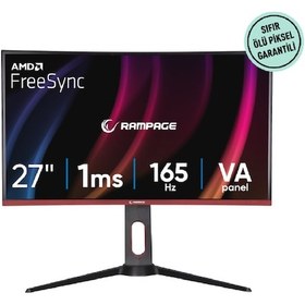 Resim Rampage Voyager VY27R165 27" 165Hz 1MS Freesync Pivot Curved Oyuncu Monitorü 