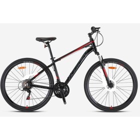 Resim Kron Tx 75 Trekking Bisikleti V-fren 28" Jant 17' Kadro 21 Vites Şehir Bisikleti Siyah Füme Kırmızı 