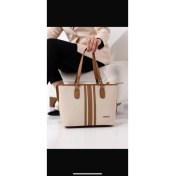 Resim Unique Crane Bags Şık Kırmızı Şeritli Kadın Omuz Çantası 