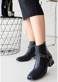 Resim Biçomi Roxani Siyah Cilt Topuklu Bot Çok Renkli 