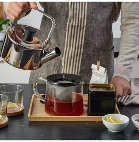 Resim Sumuhome Rıklıg Pratik Cam Demlik 1.5 Lt Siyah - Şeffaf 