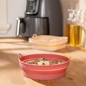 Resim Emsan Rustik Yuvarlak Airfryer Kabı Pembe 