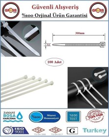 Resim Cırt Kelepçe - Kablo Bağı - 3.6x300mm Beyaz - 100 Adet 