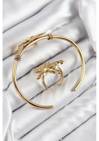Resim Pirinç Deniz Yıldızı Model Gold Renk Bileklik Yüzük Set - Tj-bb7600 Çok Renkli 