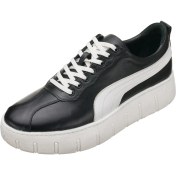 Resim Costo Shoes Kkpum Siyah Deri Büyük Numara Erkek Spor Ayakkabı Rahat Geniş Kalıp Saf Kauçuk Taban 