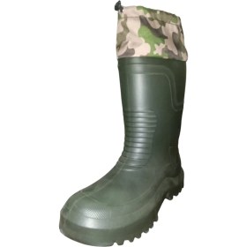 Resim Haki Kauçuk Termal Çoraplı Avcı Balıkçı Bahçe Iş Tarla Su Geçirmez Erkek Hafif Çizme 