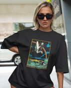 Resim Gökkuşağı Engeli Oversize Tişört 