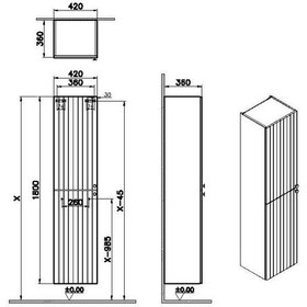 Resim VitrA Root Groove Boy Dolabı 40 Cm Mat Beyaz 69086 Diğer 