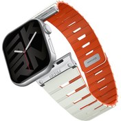 Resim Watch 10 Serisi 42mm Uyumlu Skinarma Gemini Serisi Tpu Magnetik Silikon Kordon Su Yeşil 