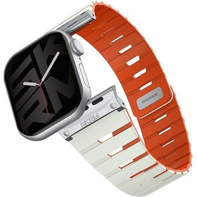 Resim Watch 10 Serisi 42mm Uyumlu Skinarma Gemini Serisi Tpu Magnetik Silikon Kordon Su Yeşil 