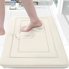 Resim Vintage Çiçekli Hafıza Köpük Banyo Matı - Kaymaz, Emici Mutfak Halısı, Konforlu Ayakta Durma Pedi, Oturma Odası, Yatak Odası, Banyo, Çamaşır Odası, Ofis için - Makinede Yıkanabilir, Polyester, PVC Arka, Banyo Matı 