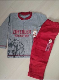 Resim Galatasaray Unisex Çocuk Gri Lisanslı Galatasaray Pijama Takımı 