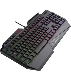 Resim Havit Gamenote KB488L Rainbow Aydınlatmalı Oyuncu Klavyesi - Telefon Tutuculu - Türkçe Q 