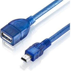 Resim Mini USB 5 Pin Erkek To USB 2.0 Dişi Şarj & Data Kablosu 20cm. 