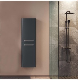 Resim Orka Rose 40 Cm Mdf Parlak Gri Banyo Boy Çamaşır Dolabı Gri 