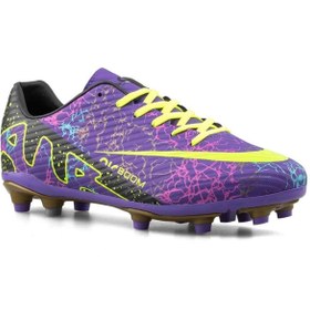 Resim AKNButik Air Laliga Krampon - Mor/Sarı/Desenli 