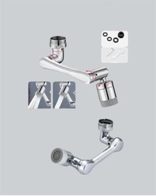 Resim 2 Modlu 1080 Dönebilen Musluk Başlığı Esnek 3 Eklemli Hareketli Tasarım 