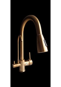 Resim E.m.a Spiralli Arıtmalı Mutfak Bataryası Mat Altın 