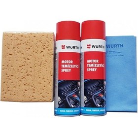 Resim Würth Motor Temizleme Spreyi 2 Li güderi Bez yıkama Süngeri 