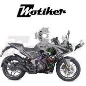 Resim Bajaj Rs200 Sticker Joker Model Parçalı Motosiklet Kaplama Sticker Etiket Modeli Gri Siyah Yeşil 