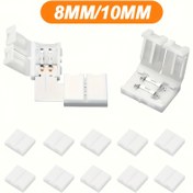 Resim 10 adet 8/10mm LED Çubuğu Bağlayıcıları - Hızlı Bağlama, Bakır ve PVC İzole, 3528 ve 5050 LED Çubukları için İdeal, LED Çubuğu Aksesuarları | Hızlı Bağlama Tasarımı | Dayanıklı Bağlayıcılar, LED Aksesuarları 