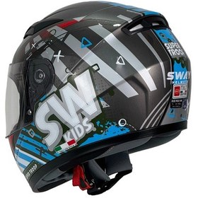 Resim Sway 815K Çocuk Kapalı Motosiklet Kaskı Titanium 