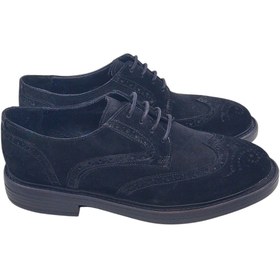 Resim Oneka Shoes Erkek Günlük Oxford Çiftyüz zımbalı siyah süet 420525OX1437 
