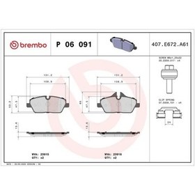 Resim Brembo P06091 On Fren Balatasi 34106884267 34116862309 
