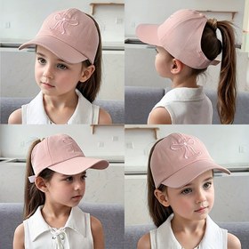 Resim 1 adet Gençlerin Yaz Beyzbol Şapkası, Dikişli Yaylı - Hafif, Ayarlanabilir Snapback, Kızlar ve Erkekler İçin, Pembe ve Beyaz Yay Tasarımı, Açık Hava Aktiviteleri, Plaj, Yürüyüş İçin Mükemmel, 3-8 Yaş İçin Uygun, Gençlerin Güneş Koruma Şapkası, Rahat Genç Giyim, Şık Dikiş 