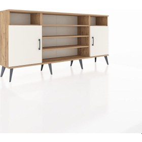 Resim Arges Konsol 5 Raflı 2 Kapaklı 176x30x83 Çam-aytaşı/çam Aytaşı/çam 