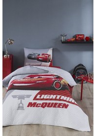 Resim Özdilek Cars Piston Cup Tek Kişilik Disney Lisanslı Lastikli Fitted Çarşaf Kapitone Çocuk Nevresim T 