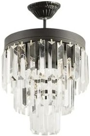 Resim Lüks Siyah Kristal Taşlı Modern Plafonyer Avize. Salon/Mutfak/Antre/Oturma Odası/Mağaza/ShowRoom Siyah 30 x 46 