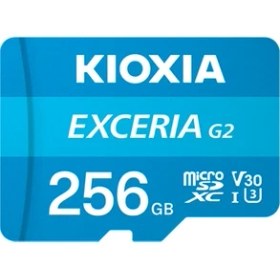 Resim Kioxia 256GB Exceria G2 Micro Sdxc A1 Uhs1 V30 U3 4K Kayıt Hafıza Kartı (LMEX2L256GG2)-SD Adaptörlü 